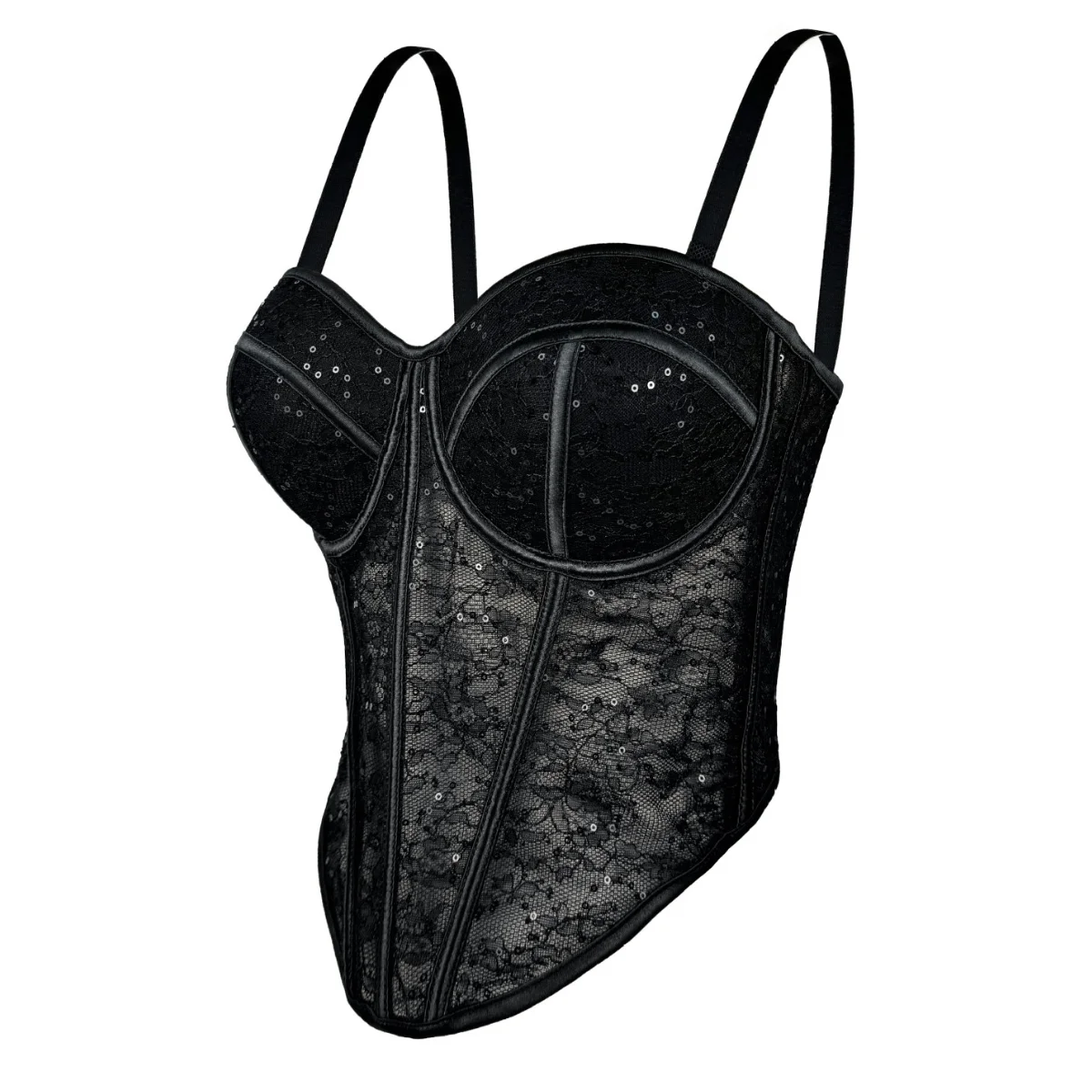 

Sexy Sleeveless Top See through Lace Mesh Tops Bralette Camisole Adjustable Strap Vest Women Slim Underwear Bustier Shaper Shirt