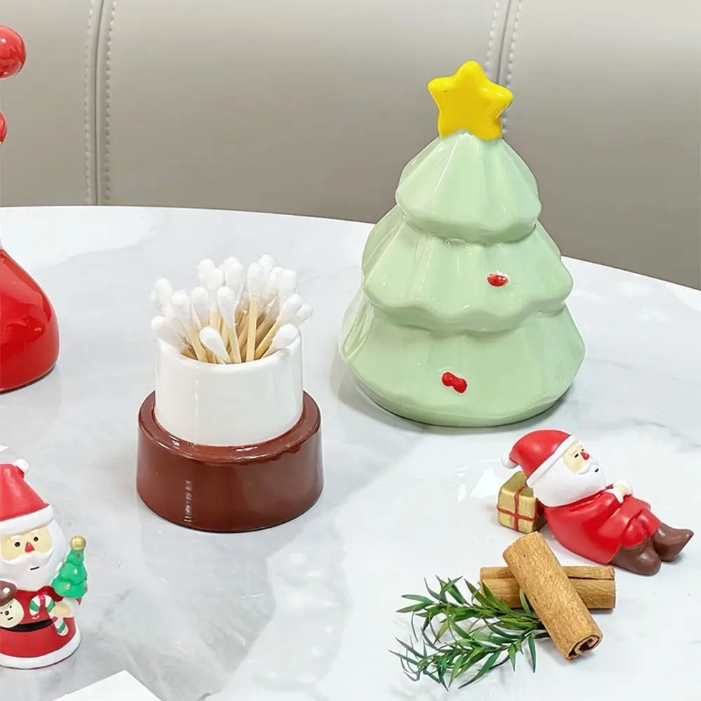 

Creative Cute Toothpick Holders Christmas Tree Shaped Household Ceramic Toothpick Organizer Decorative Large Capacity