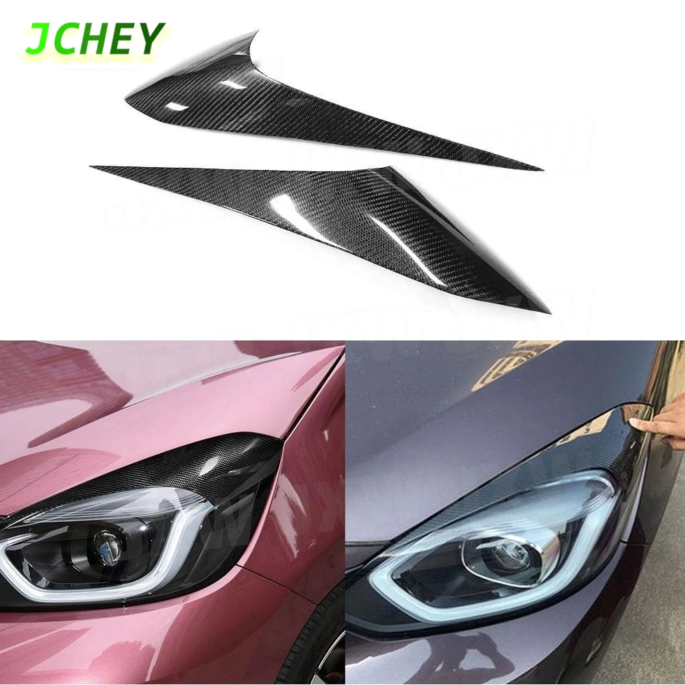 

JCHEY Carbon Fiber Car Front Eyelid Bumper Lamp Eyebrow Trims for Honda Fit Jazz GR9 2020-2022 Headlight Eyebrow Cover Car
