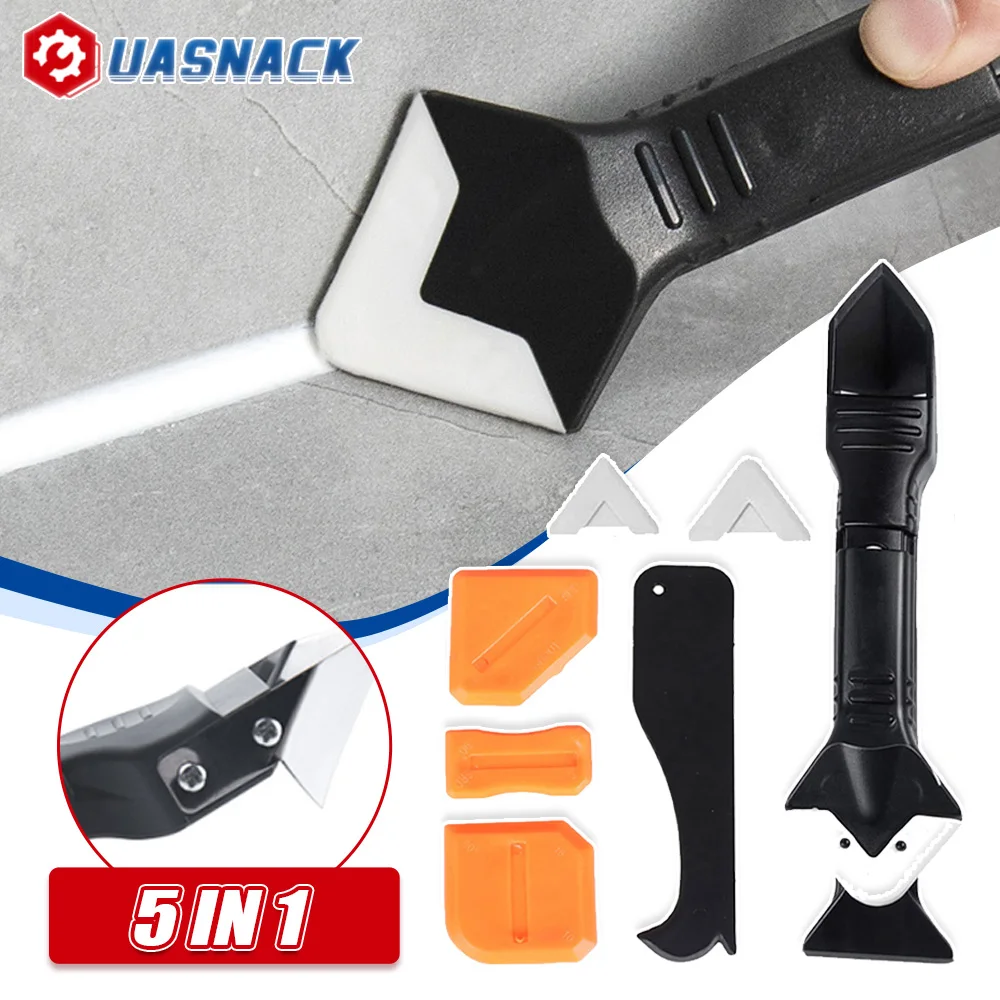 Silicone Scraper Remover Caulk Finisher Sealant Nozzle Scraper Sets Multifunctional Grout Remover Spatula Caulking Kit Tools