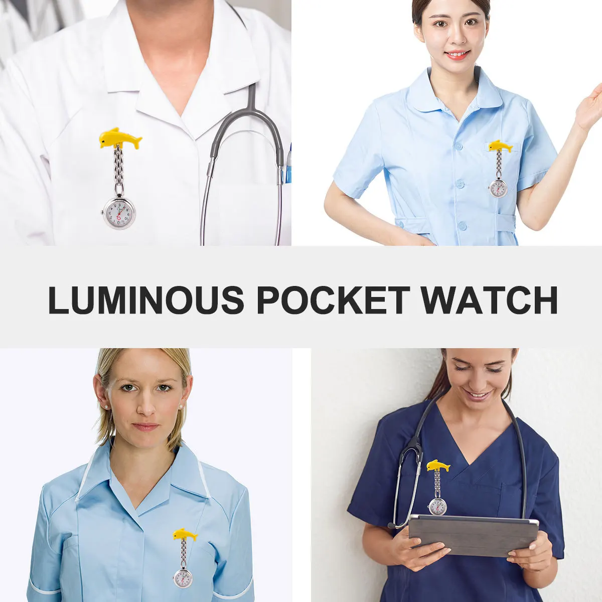 

1Pcs Doctor Chest Watch Zinc Alloy Luminous Creative Hanging Fashion Nurse Watch Exquisite Detail Practical Gift