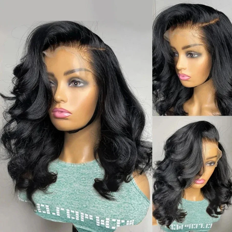 Mossily 200% Density Body Wave Short Bob Wigs 13x6 Transparent Lace Frontal Wig 13x4 Lace Front Human Hair wig For Women