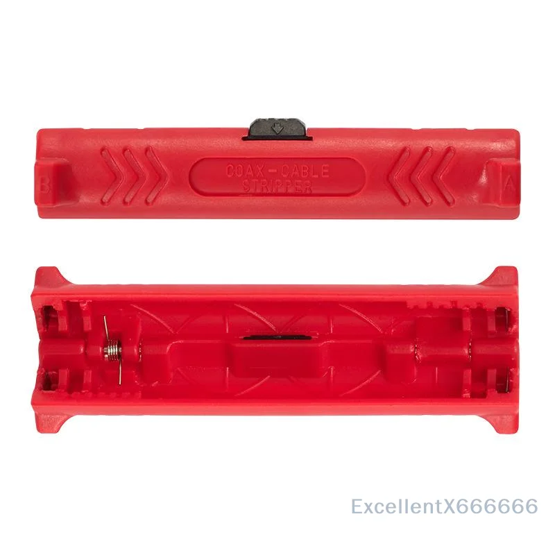 Precision Coaxial Cable Wire Stripper Pen; Rotary Coax Cut and Strip Tool with Round Grip Spring Lever