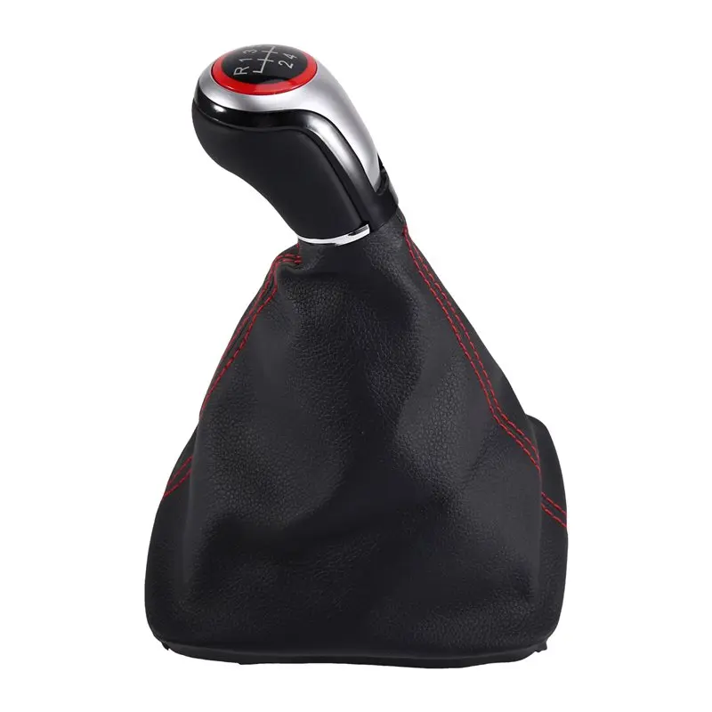 MT Lever Gear Shift Knob 5 Speed New Change Knob With Gaiter Boot Cover For SEAT Leon III 3 MK3 2012-2017