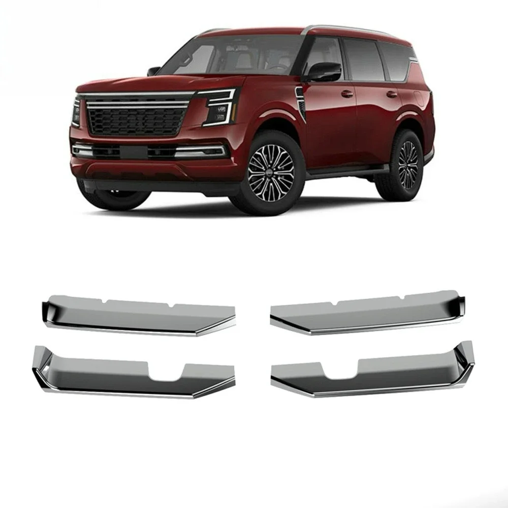 For Nissan Armada Y63 2025 2026 ABS Chrome Front Bottom Center Grille Insert Grill Mesh Cover Trim Garnish Car Styling