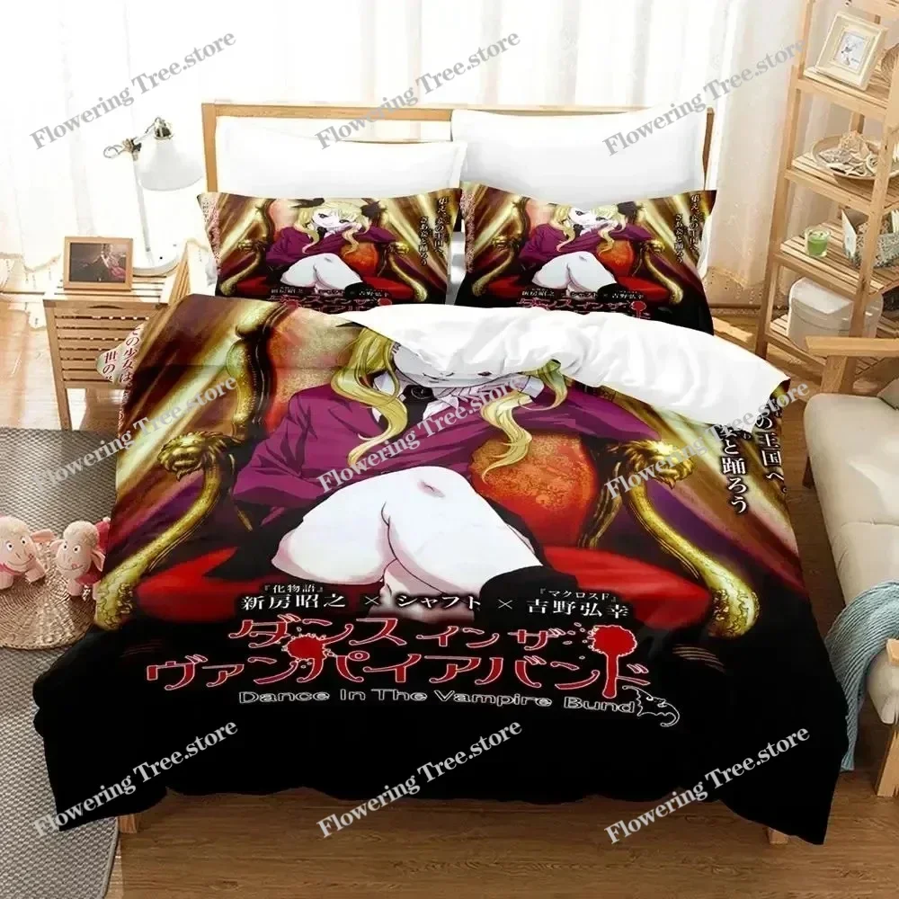 

Anime Dance In The Vampire Bund Bedding Set Duvet Cover Bed Set Quilt Cover Pillowcase Comforter king Queen Size Boys Adult02996
