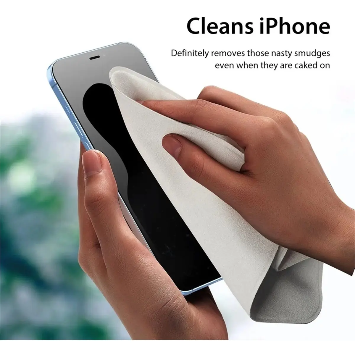 Screen Cleaner 50ml + Microfiber Polishing Cloth,Streak‑Free Phone/Laptop/Tablet/Monitor Kit,Removes Fingerprints & Dust