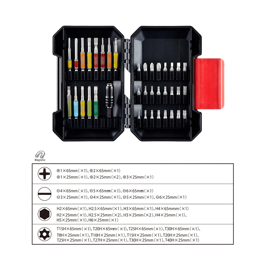 VESSEL 38 Pieces Screwdriver Bit Set with Tough Case Cordless Drill Driver Bits Sets NO.GS38P01CCS