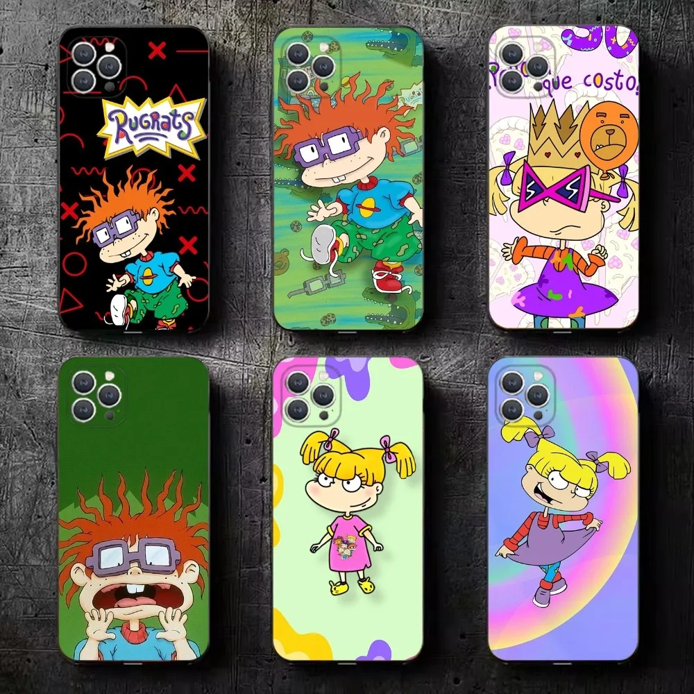 Funny R-Rugrats  Phone Case For iPhone 16,15,14,13,12,11,Plus,Pro Max,XS,X,XR,SE,Mini,8,7 Soft Silicone Black Cover