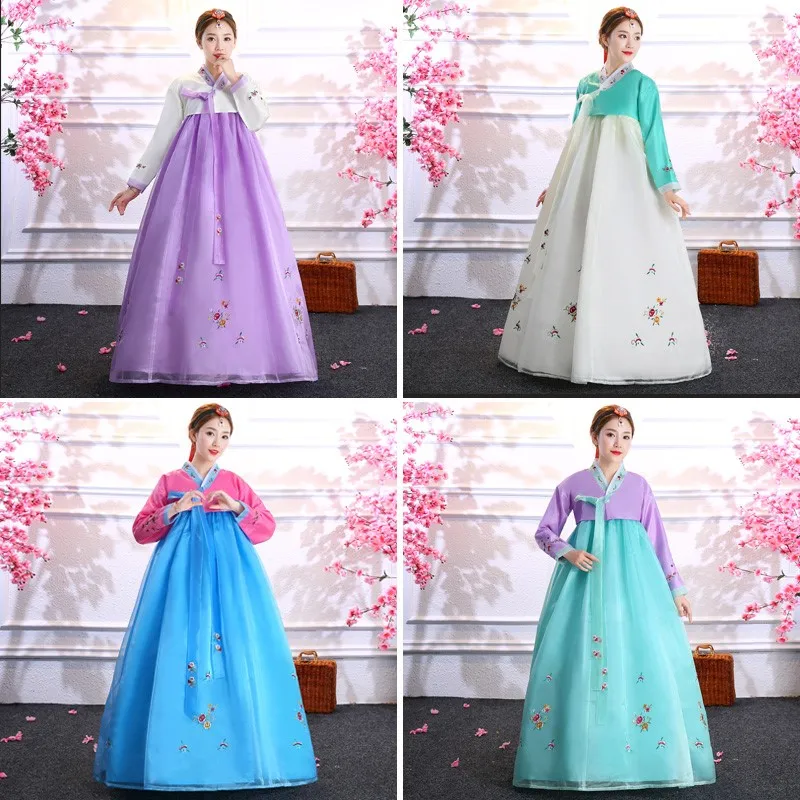 Korean Folk Costume Traditional Women's Court Wedding Daily Performance Dance Stage Wear Ancient