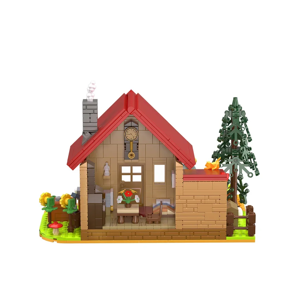 Gobricks MOC Rural towns Farmhouse Building Blocks Model Creativity Countryside  Animal's house Bricks DIY Assembled Toy KidGift