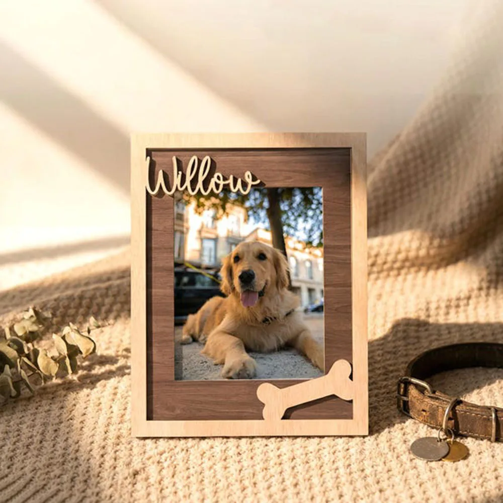 Custom Pet Memorial Frame Personalized Wooden Picture Frame Pet Loss Gift Dog Mom Gift Rainbow Bridge Remembrance Pet Memorial