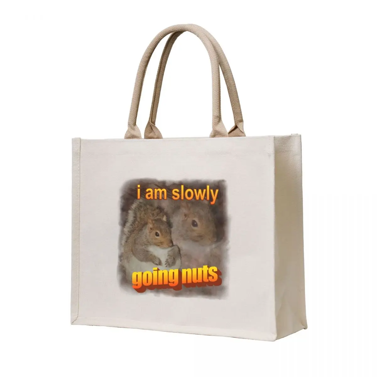 

I am slowly going nuts squirrel word art Tote Bag free delivery bags Reusable bags Canvas bag