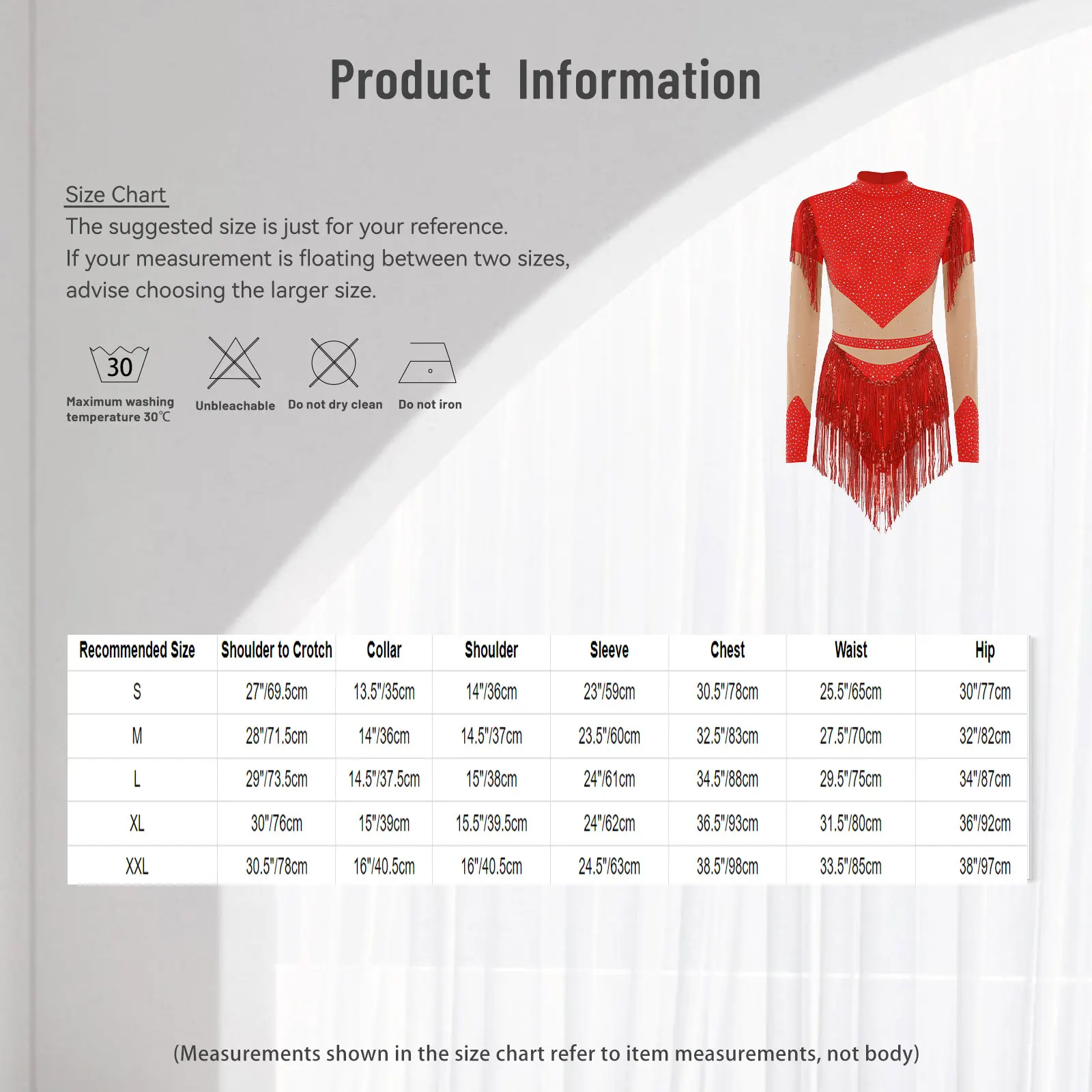 여성용 라틴 차차 댄스 바디수트 라인스톤 스팽글 태슬 긴 소매 대비 색상 레오타드 드레스 피겨 스케이팅 댄스웨어