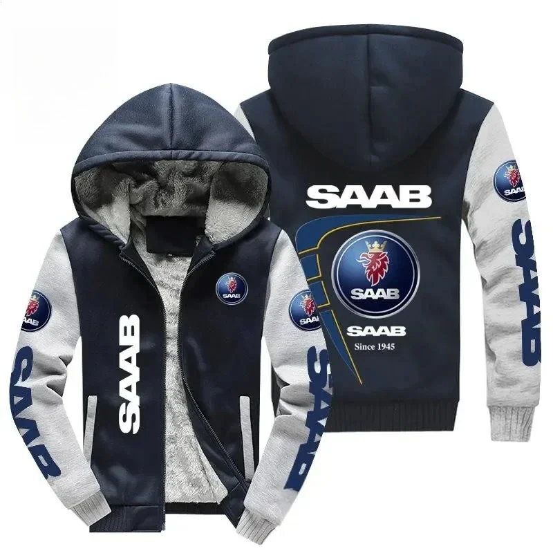 Logotipo do carro impresso jaqueta esportiva camisa de lã masculina com capuz moletom com zíper gola alta jaqueta sbba uniforme da equipe corrida carr
