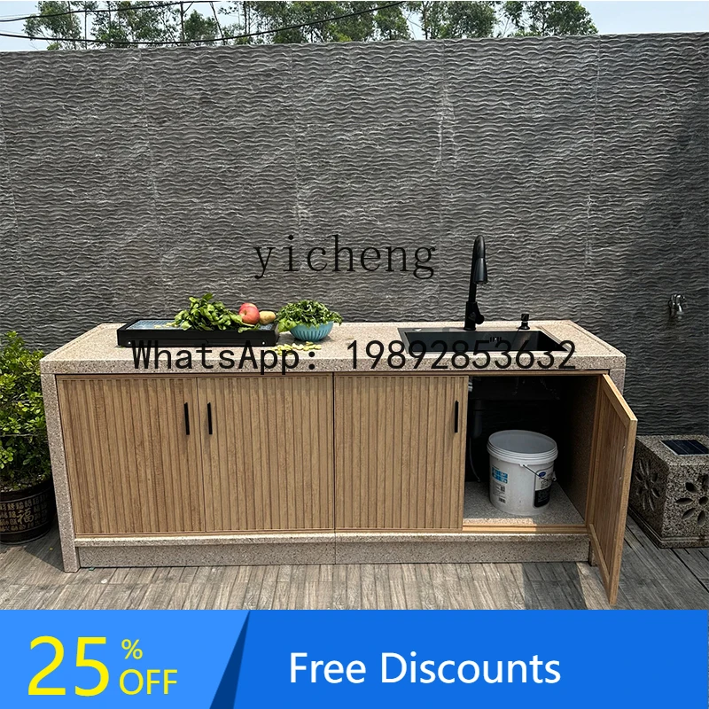 

marble vegetable sink courtyard garden wash basin cabinet combination villa outdoor water bar island