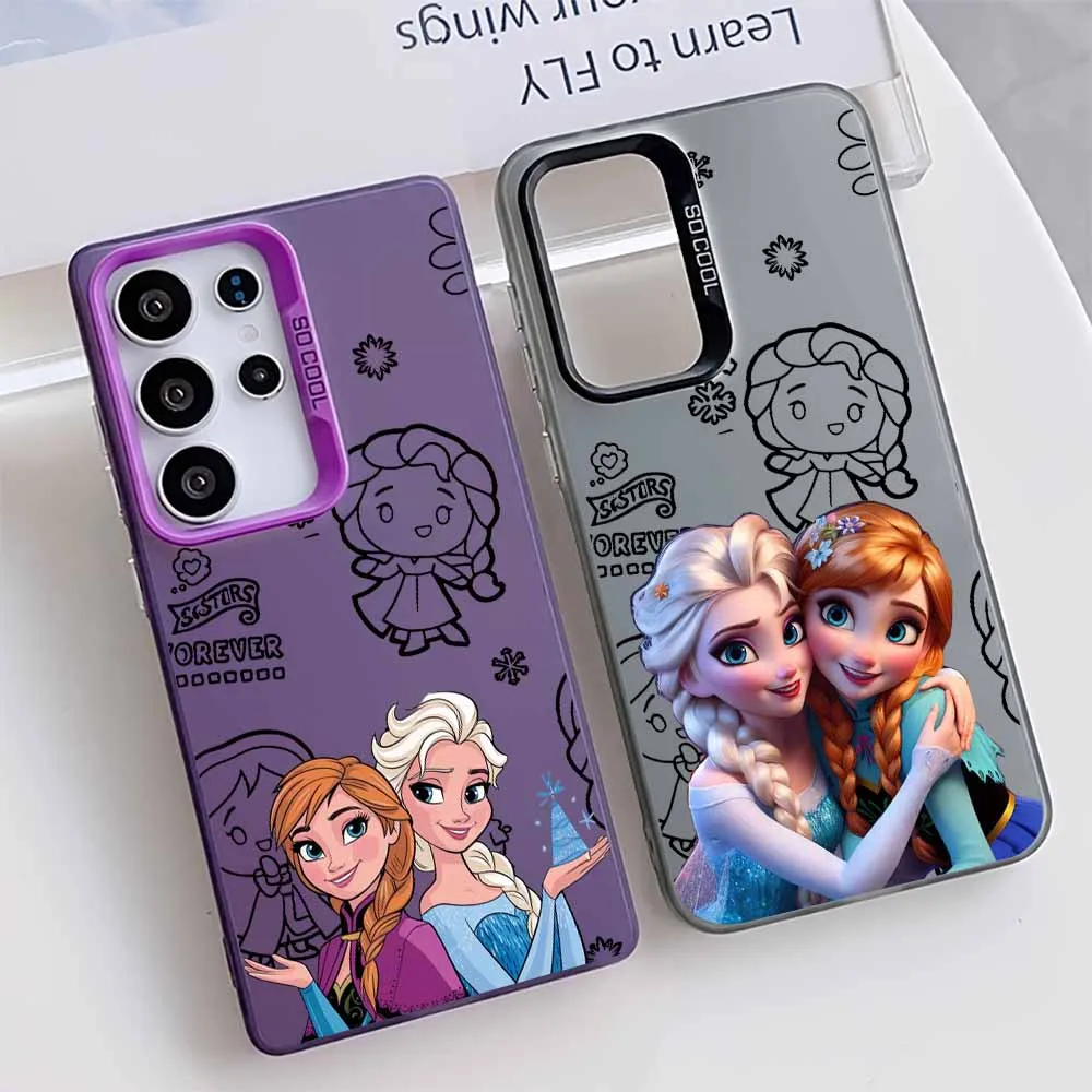 Frozen Elsa Princess Disney Cover For Apple iPhone 17 16E 16 15 14 13 12 mini Pro Max Plus Silicone Colorful Silver Phone Case