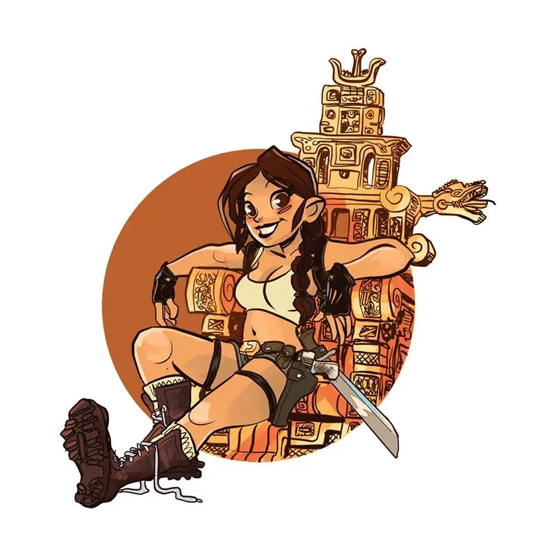 لارا كروفت ملصق سيارة شخصي ، ملصق حامي الباب ، مصد الزجاج الأمامي ، ديكور إبداعي من الفينيل #4