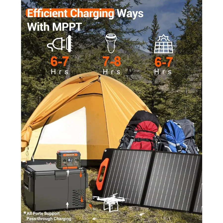 Centrale électrique Portable 300W, 299wh, 80818mAh, générateur solaire avec sortie DC régulée et charge passThrough, sortie AC, péché pur