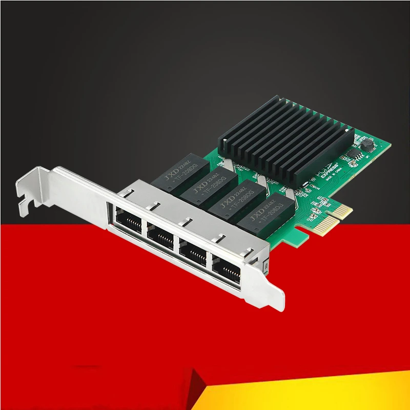 4 Port Network Card PCI Express x1 to Quad Ports RJ45 NIC RTL8111H Chip 10/100/1000Mbps Gigabit Ethernet Lan Card for PC Desktop