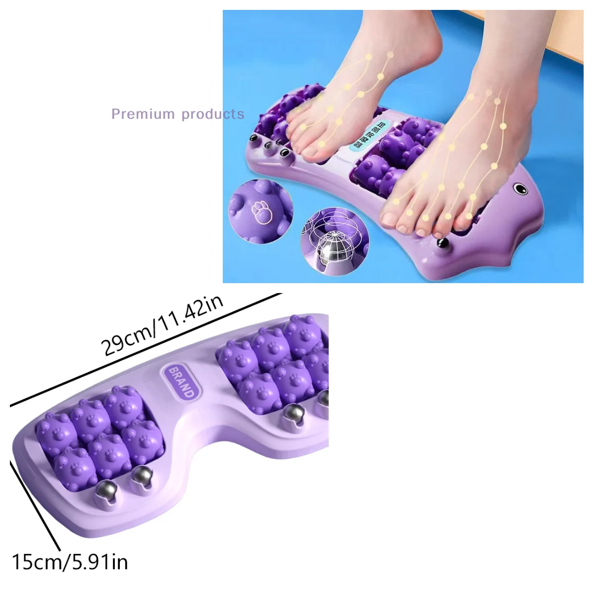 

Многоточечный массажер для ног, терапия для ног, трехточечный массажер для ног, трехцветный роликовый массажер для ног, массажер для ног, магнитный ролик с шариками