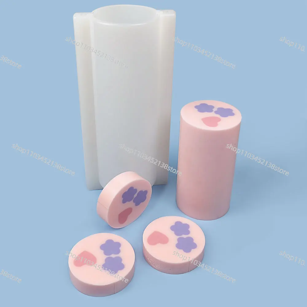 1Kg Silicone Large Cylindrical Mold 7.2cm Diameter Cylinder Mousse Sandwich Cake Mold Handmade Soap Mold