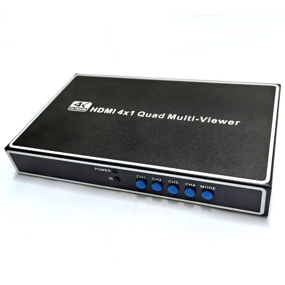 4K ULTRAHD HDMI 4x1 Quad Multi-viewer Video Splitter Switcher HD screen segmentation Divider Converter Support Seamless Switch