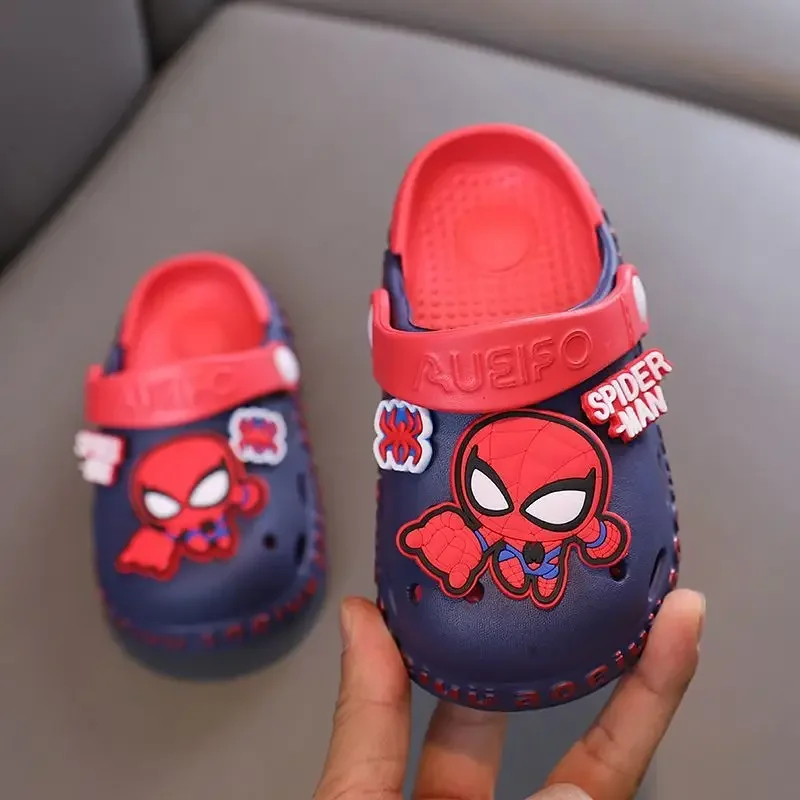 Baby Boys Home Shoes Children Slippers Cartoon Spiderman Captain America Sandals Girls Summer Kids Indoor Non Slip Beach Shoes