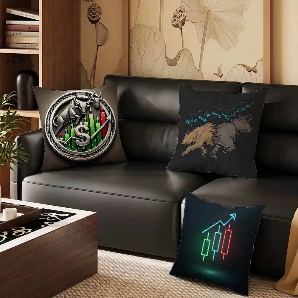 Day Trading Day Trader Pillow Case Sofa Living Room Bedroom Headboard Backrest Cushion Square Cushion Nap Time