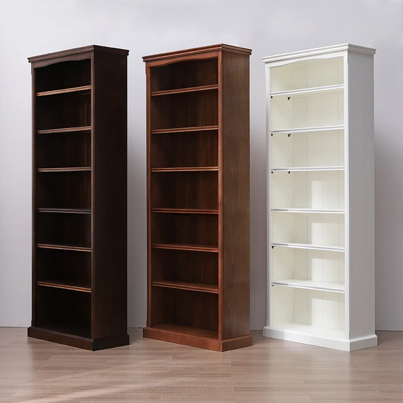 

American all-solid wood bookcase shelf floor-to-ceiling study furniture free combination display cabinet display shelf