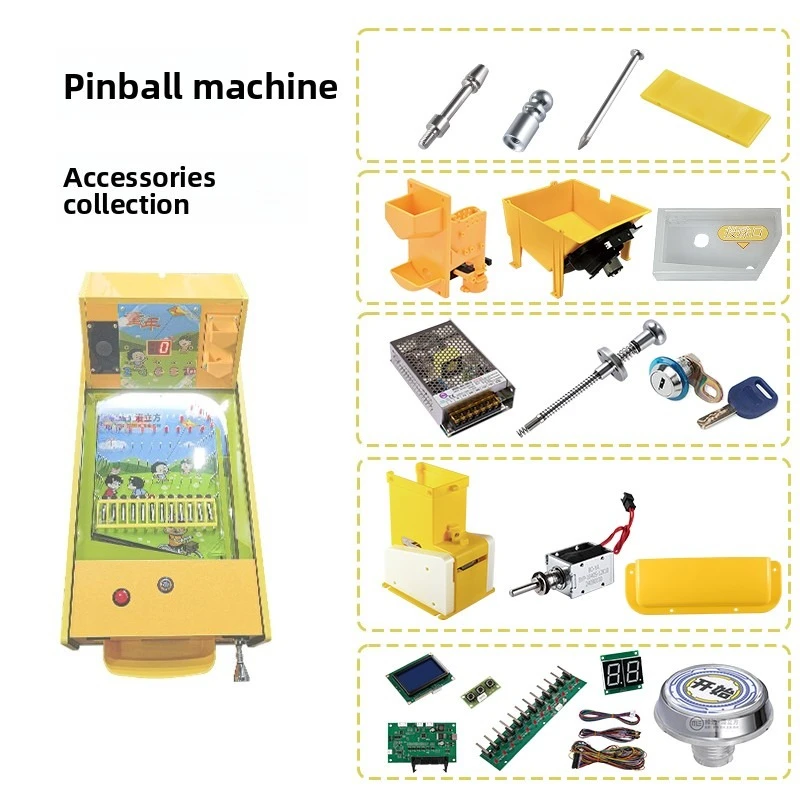Arcade Pinball Machine Parts Steel Nails Button Motherboard Kit Acrylic Rod Ceramic Motor