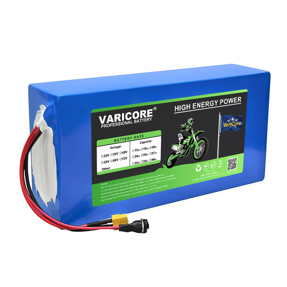 Paquete de batería recargable de litio VariCore 48V 30Ah 13s6p 21700 1200w 1440w BMS integrado con cargador de 54,6 v 2A