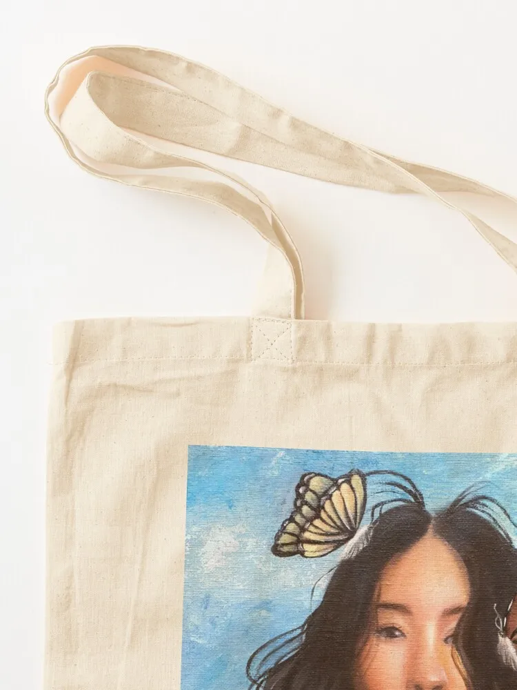 oil portrait with butterflies Tote Bag tote bags men hand bag ladies bag luxury women shopping logo