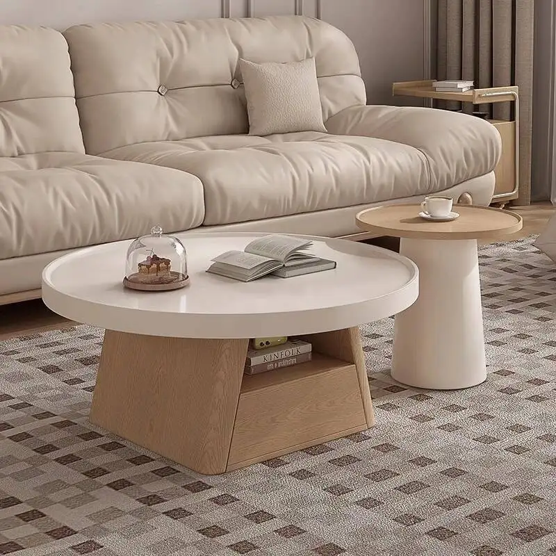 طاولات القهوة ذات التصميم الحديث، طاولة القهوة الفاخرة الخفيفة ذات الطراز البسيط، تخزين أنيق، أثاث غرفة المعيشة #5