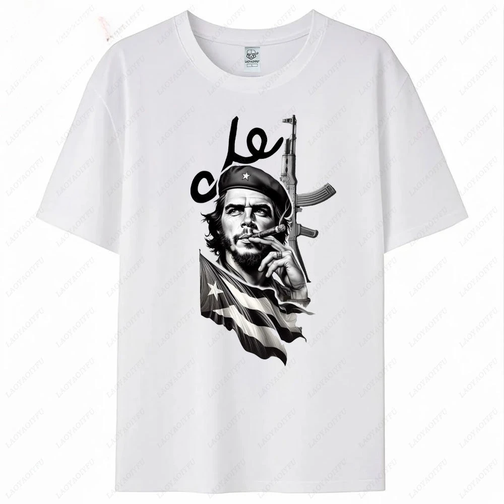 Vintage Che Guevara Silhouette Oversized T-Shirt,Retro Revolutionary Graphic Tee,Punk Streetwear Heavy Cotton Top For Collectors
