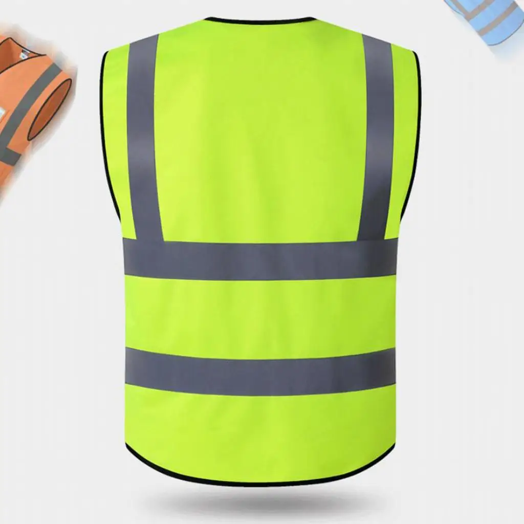 High Visibility Vest Lightweight Fluorescent Safety Sleeveless Shirt Reflective Mesh Protective Clothing for Motorcycle Delivery 3