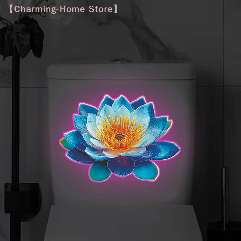 【M】Glow-In-The-Dark Toilet Sticker Self-Adhesive Removable Windows Wall Sticker Home Decor Car Sticker Lights Up At Night