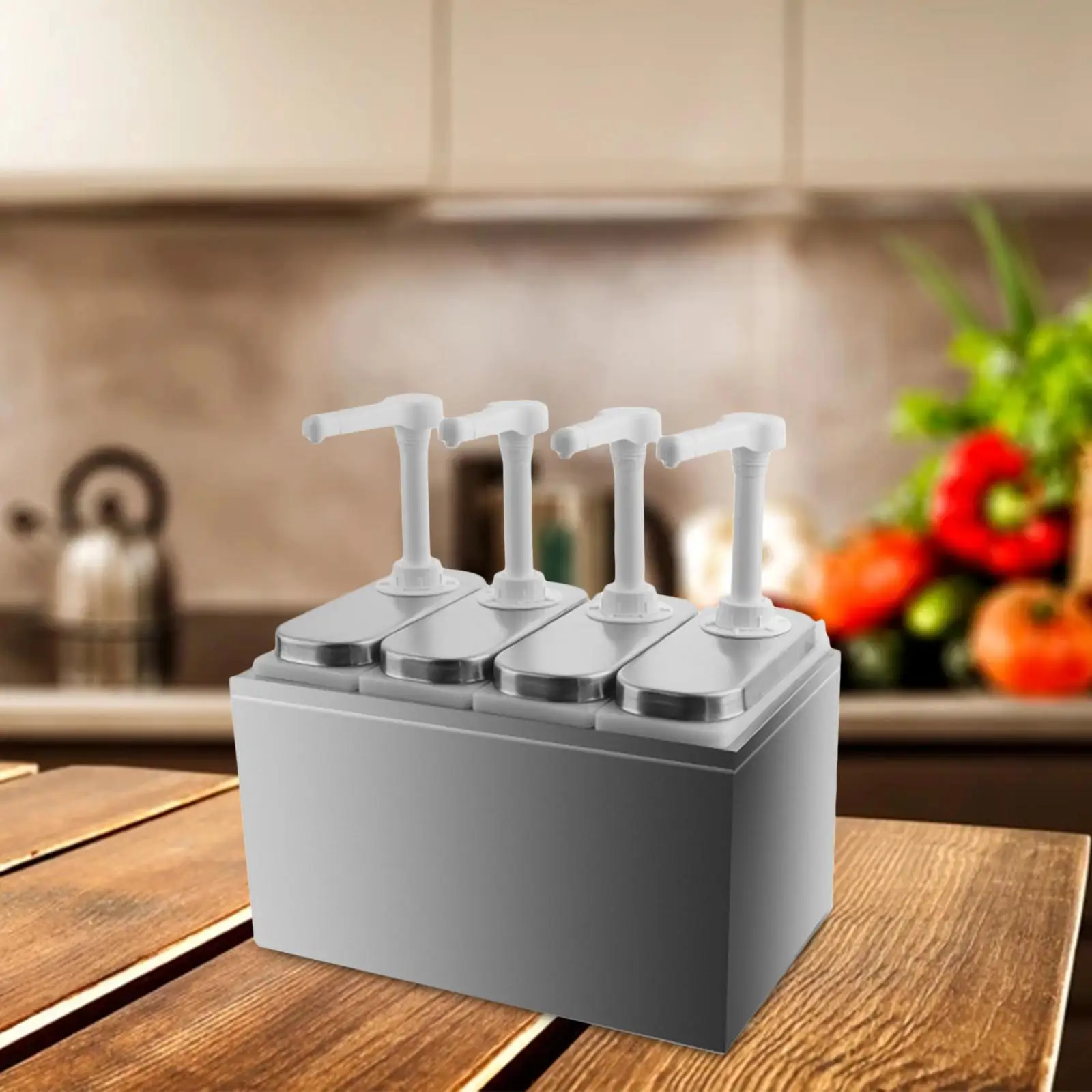 موزع الصلصة محطة مضخة بهار سعة 1 لتر، صندوق داخلي من البلاستيك المقاوم للصدأ تطبيقات واسعة بجودة ممتازة