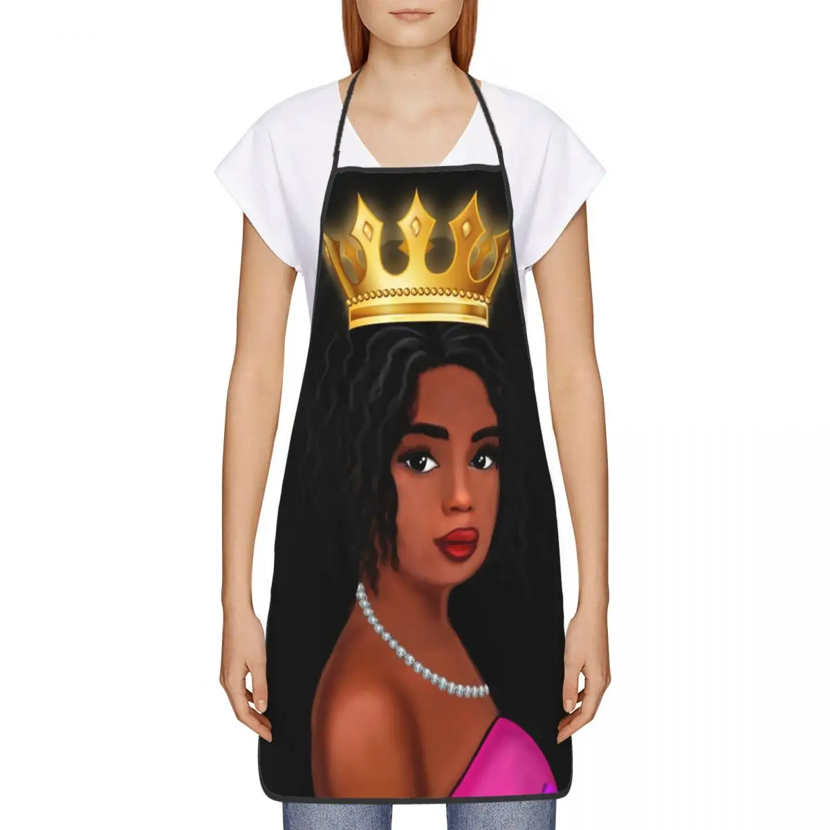 Black African American Queen Girl Kitchen Chef Cooking Baking Apron Women Men Afro American Woman Tablier Cuisine for Gardening