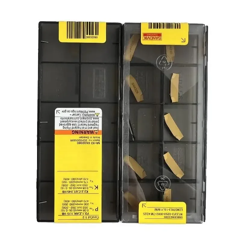 

Original SANDVIK / N123F2-0250-0002-CM 4325 / Hard alloy CNC Blade 10 Pcs