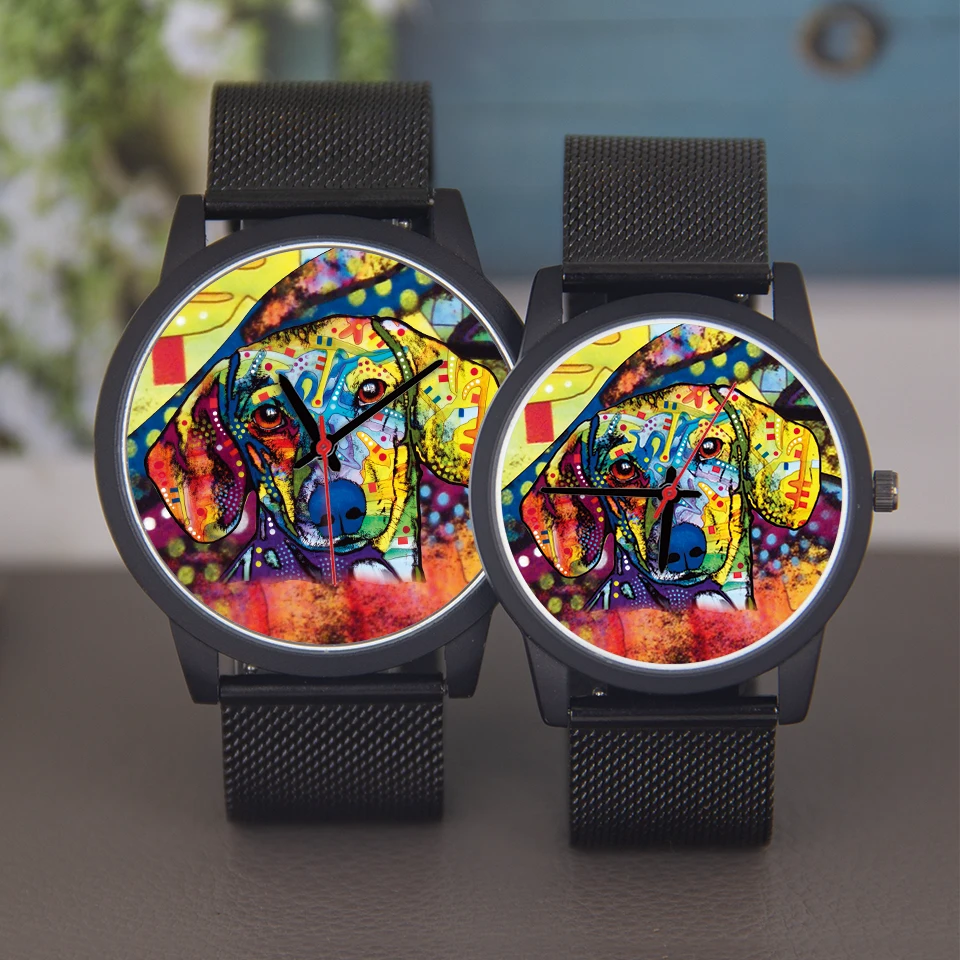 Reloj automático Unisex hecho a medida de 45/38mm para hombre, relojes electrónicos para niños, relojes de pulsera de lujo para perro, plateado y negro