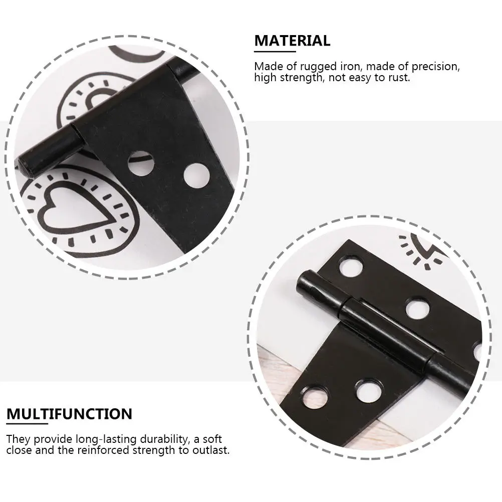 

6Pcs T-Strap Hinges Carbon Steel for Doors Gates Flexible Silent Rust Resistant DIY Projects Accessories T-Shaped Hinges