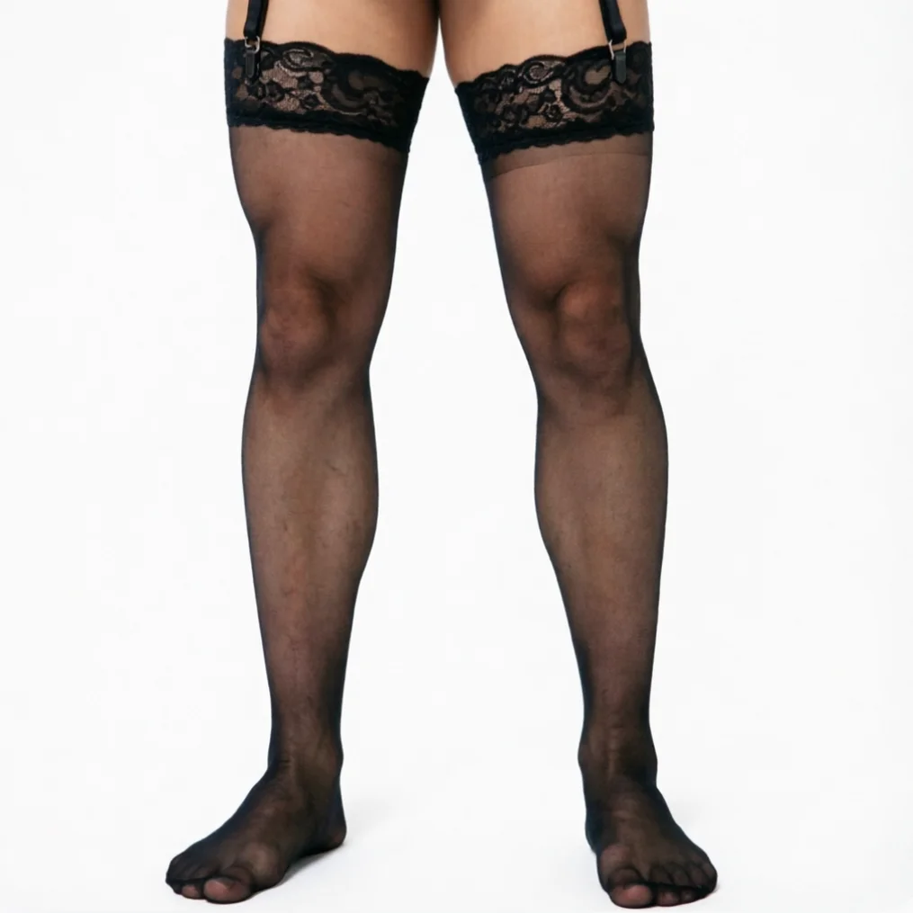 Vintage Herren Dunkelgrüne Lange Socken Transparente Seidige Spitzenstrümpfe Kaffee Schwarz Grau Blau Farbige Herrensocken 2026 Calcetines Hombres