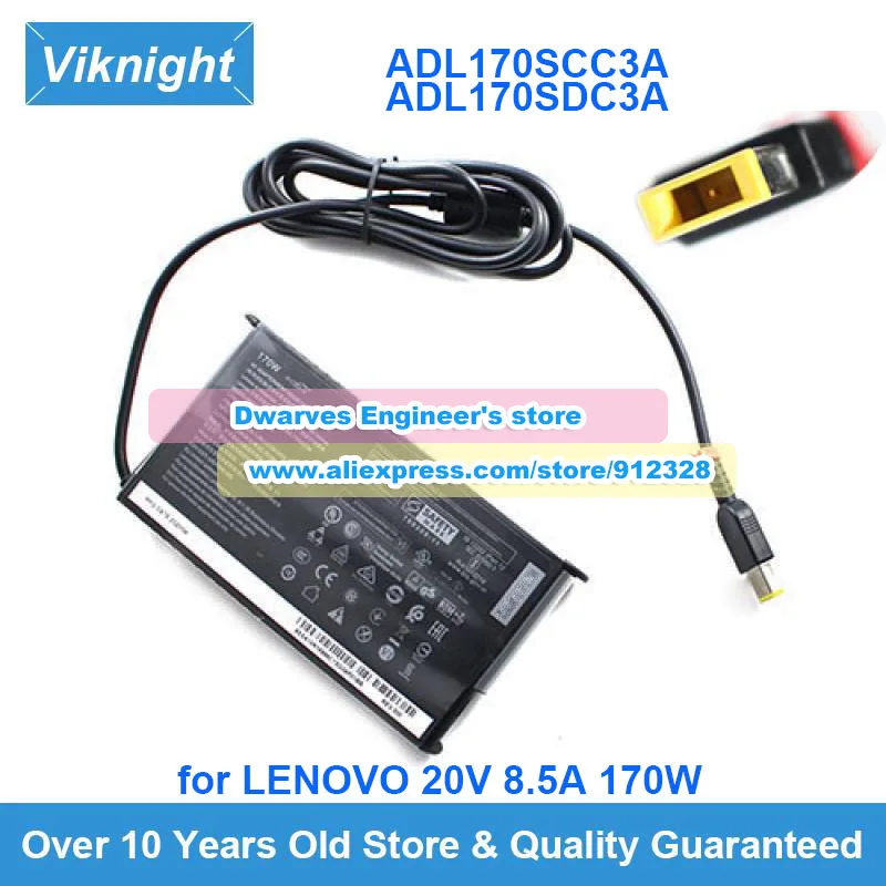 

Genuine ADL170SDC3A AC Adapter ADL170SCC3A 20V 8.5A 170W for LENOVO THINKPAD X1 GEN 3 P15/P17 GEN 1 LEGION 5 15IMH05 Y910 P53S