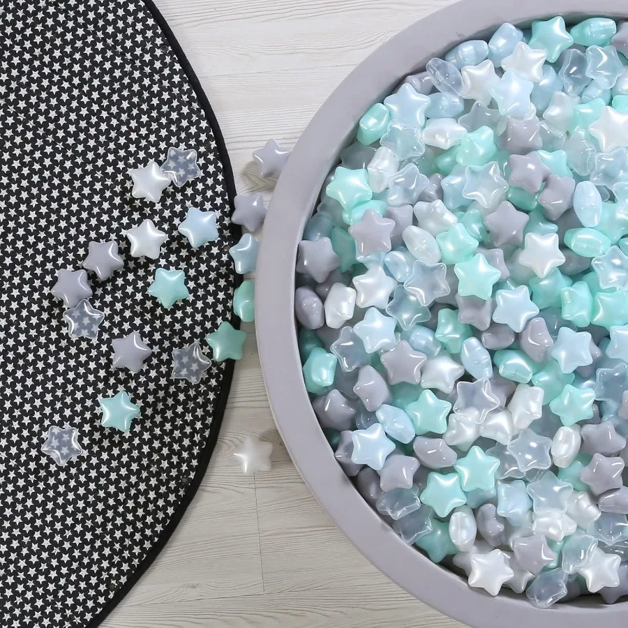 Bola poço bolas para crianças bolas de plástico para ballpen cercadinho piscina bebê pastel festa decoração diversão em forma estrela em massa 100 contagem