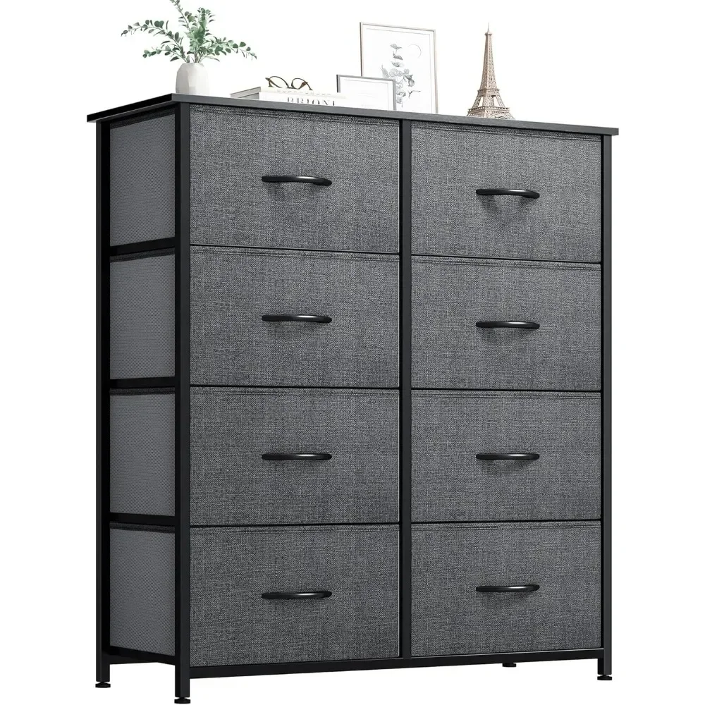 

Living Room Cabinets Dresser for Bedroom, Fabric Dresser with 8 Drawers,Tall Dresser,Chest of Drawers for Closet