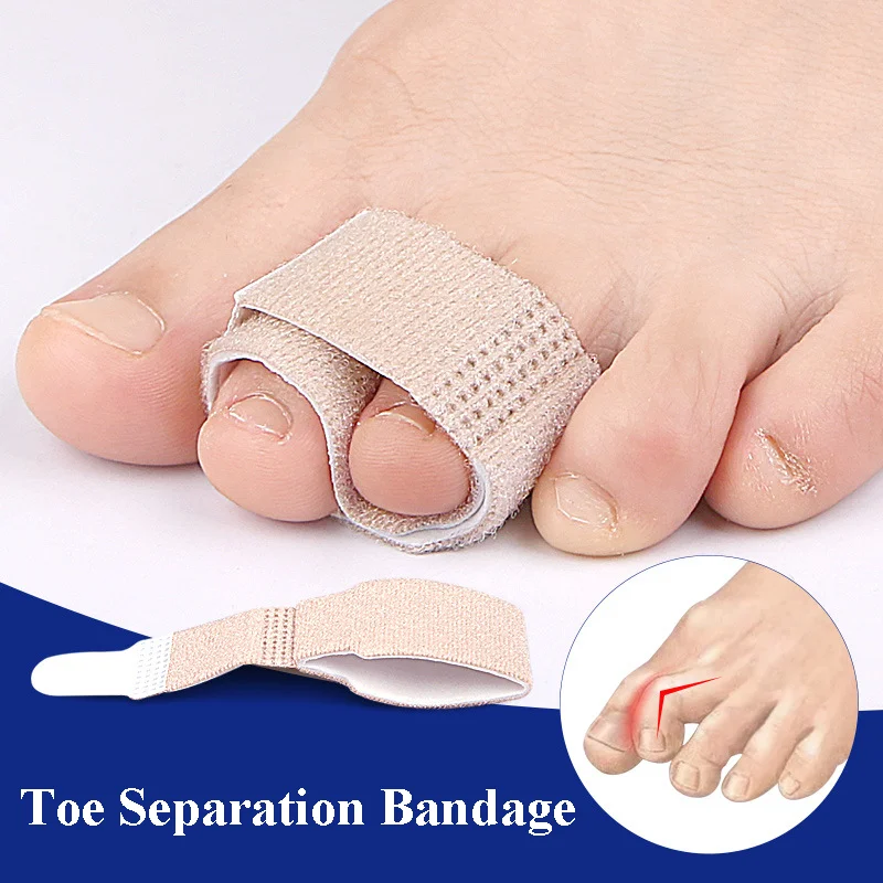 Fabric Toe Separator Straightener Hammer Toe Hallux Valgus Corrector Bandage Toe Separator Splint Wraps Foot Stretcher Care Tool