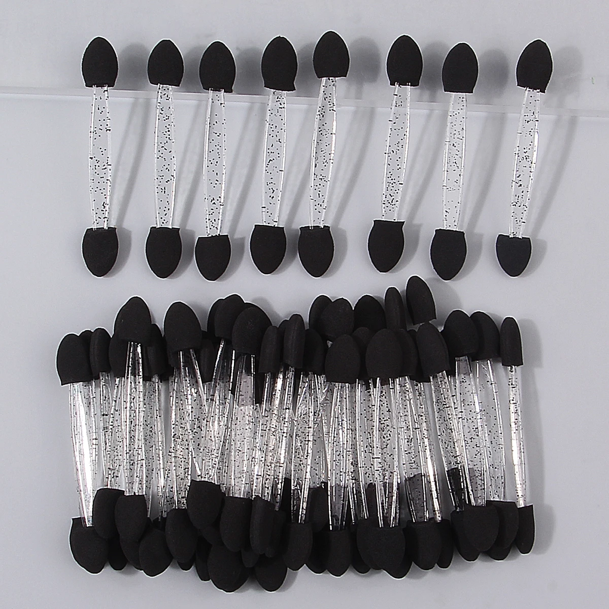 50PCS compact and portable double-headed soft sponge eyeshadow applicator, multi-functional beginner's makeup tool