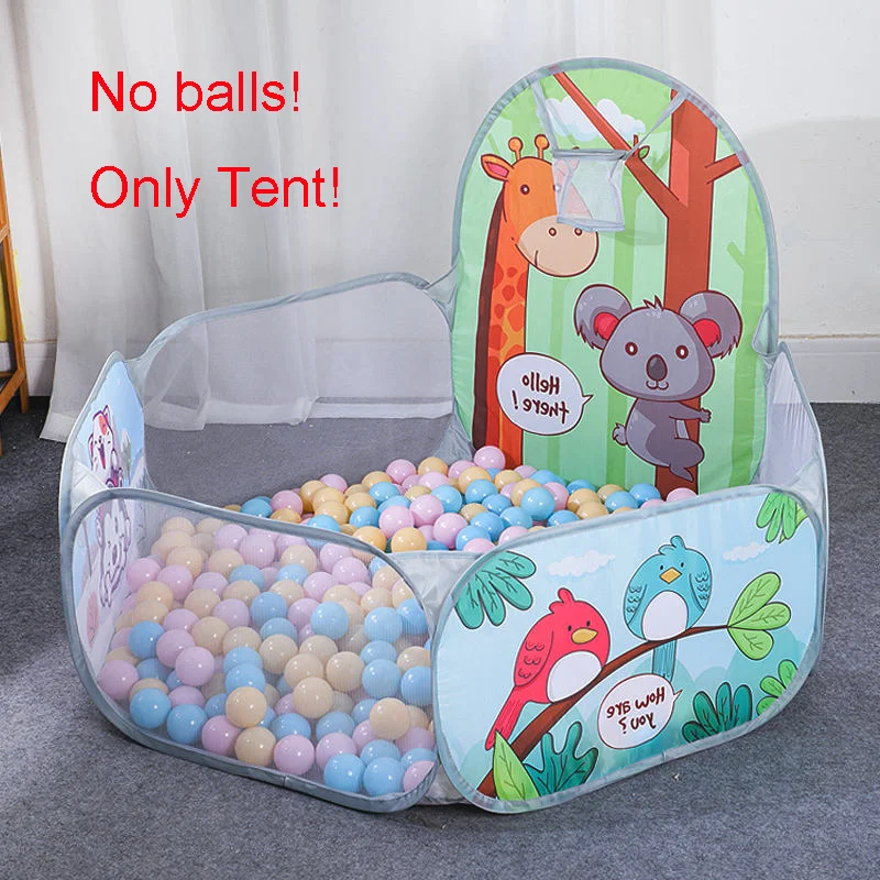 PANGDUBE Tienda de campaña de juguete para bebés, tiendas de campaña para niños, piscina seca plegable para bebés, parque infantil para bebés con cesta, tienda para niños (sin bolas)