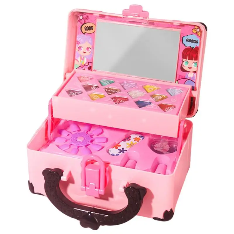 Kids Makeup Set Play Real Makeup Girls Toys Pretend Play Set For Girls Child Play Makeup Toys Beauty Vanity Set With Cosmetic